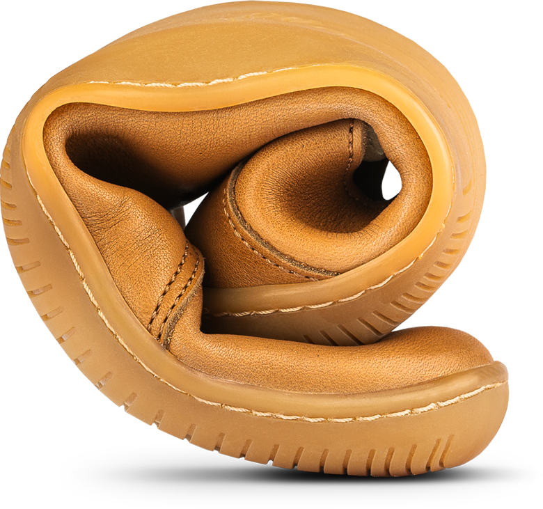 Rolled Sand color high-cut barefoot shoe