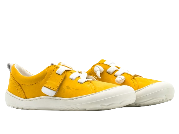 Kid's barefoot shoes yellow color.