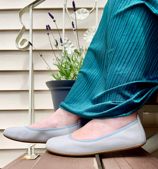 AYLLA BAREFOOT BALLERINA WOMENS VEGAN - LIGHT GREY 🌱