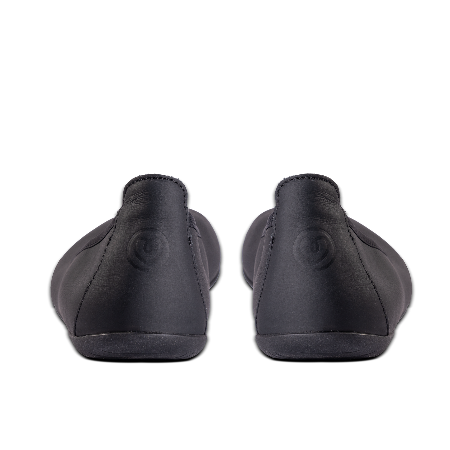 Back of the black barefoot ballerina