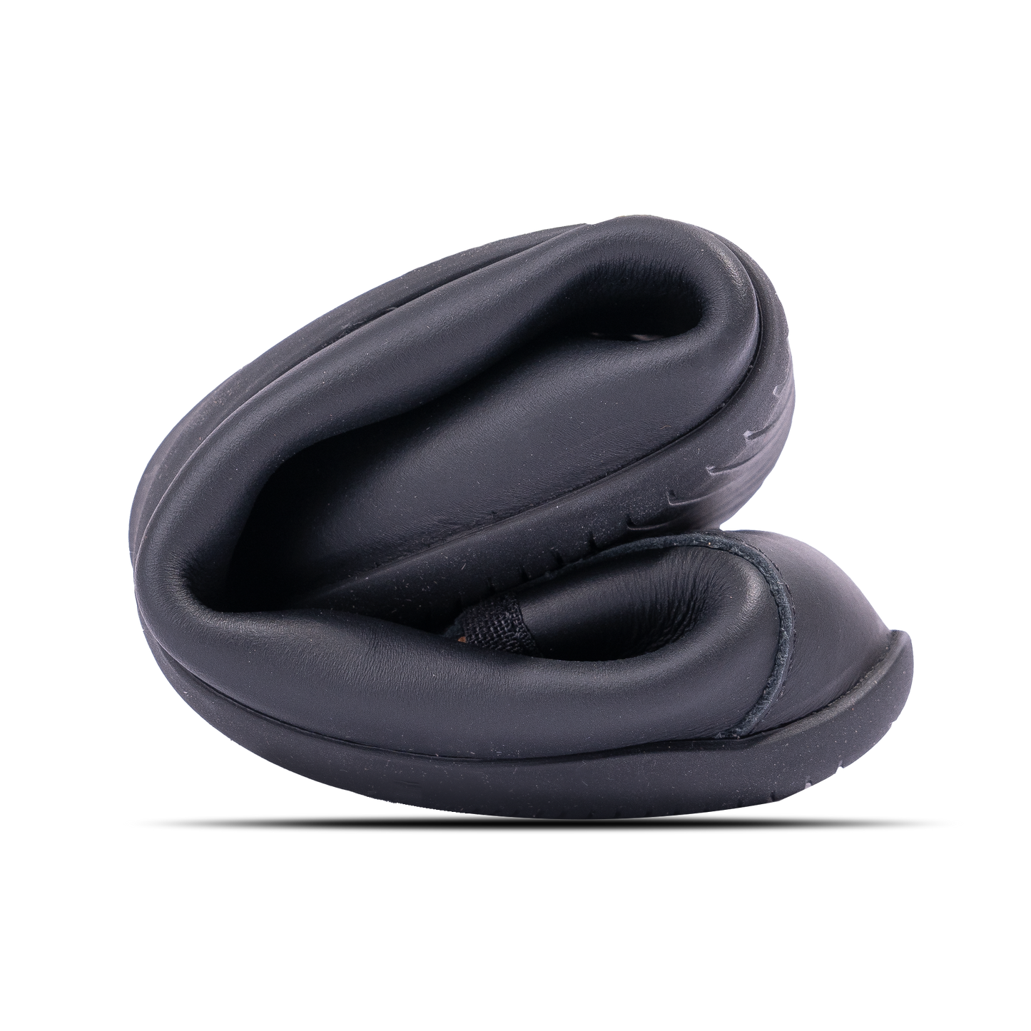 Flexible black barefoot ballerina