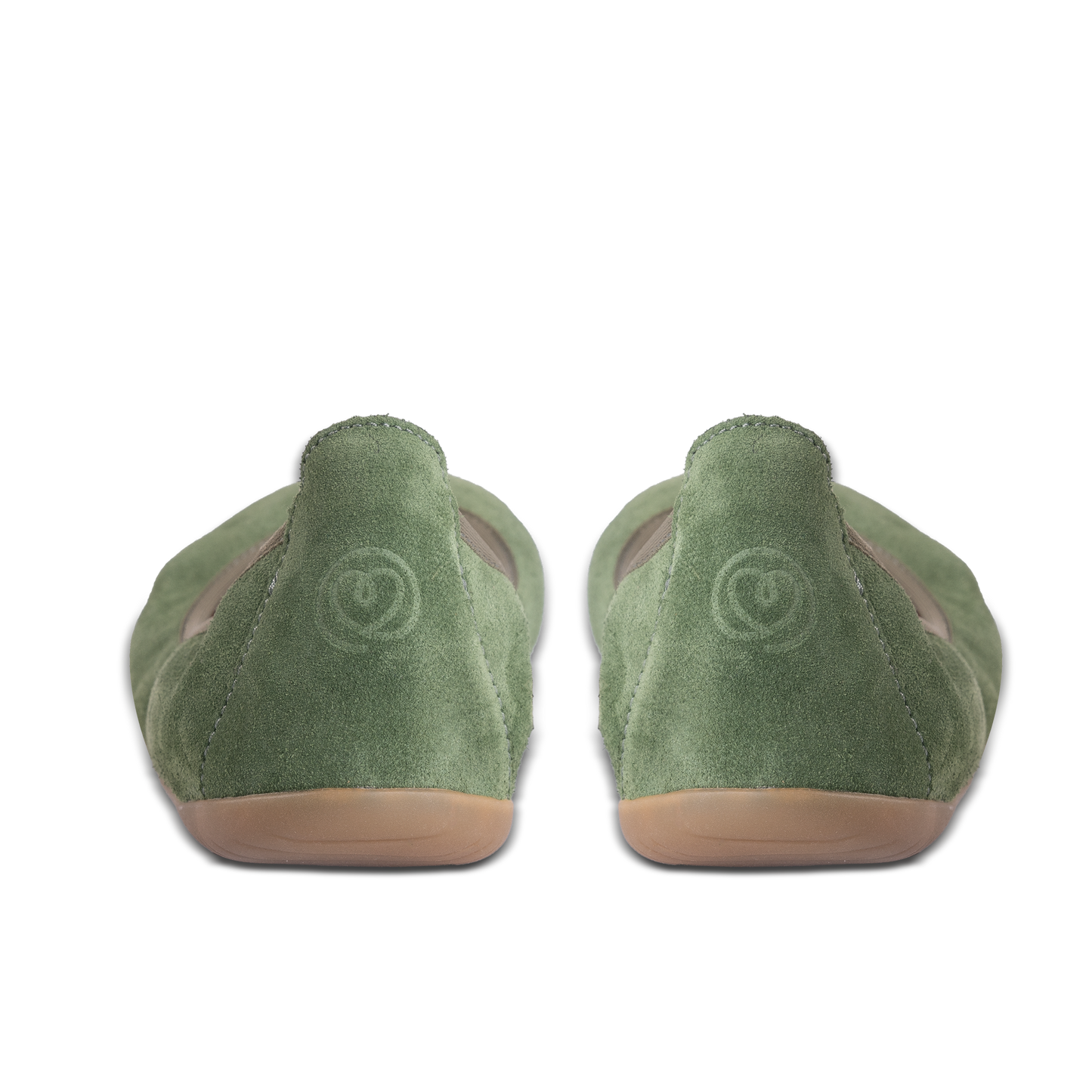 Back of the green barefoot ballerina