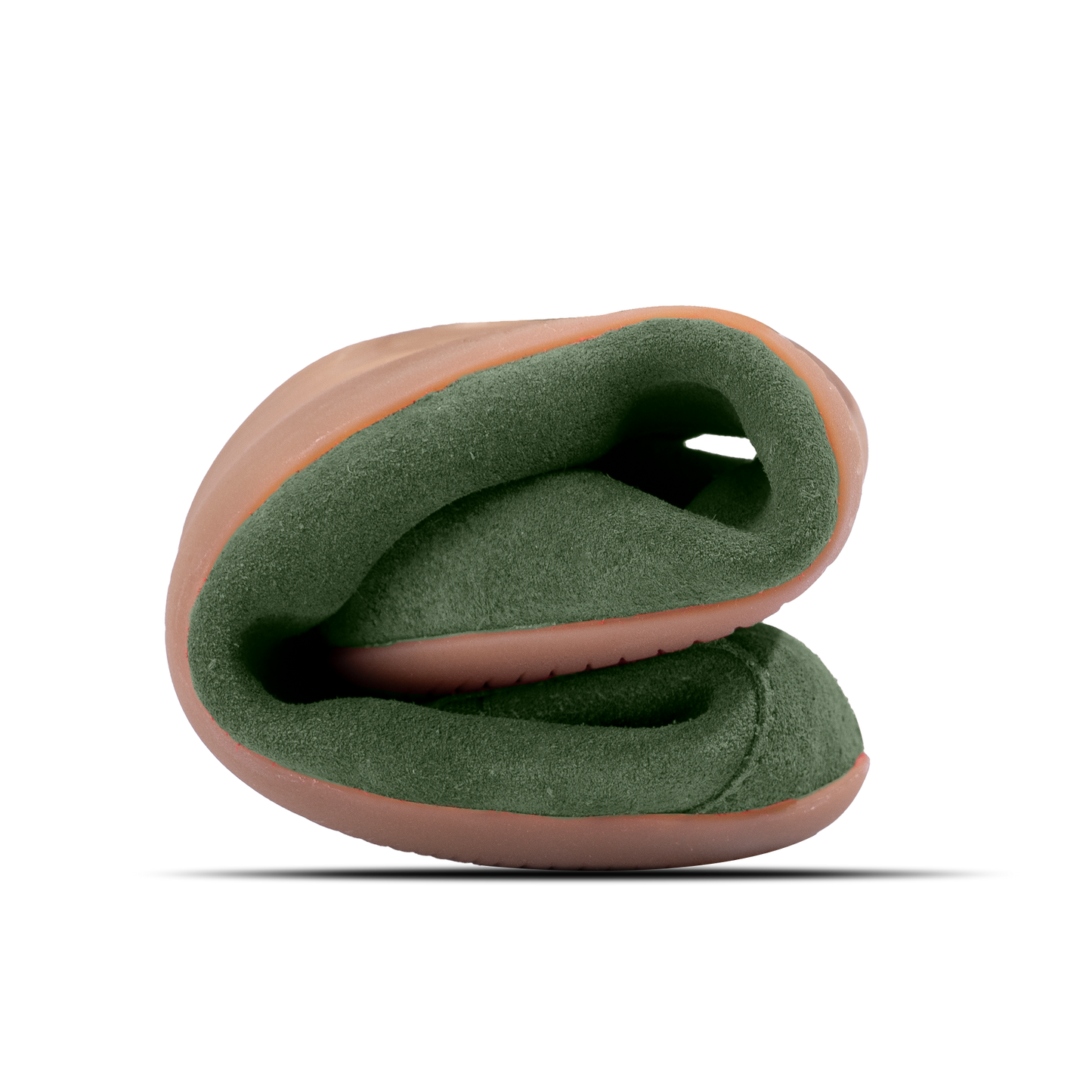 Flexible barefoot green ballerina