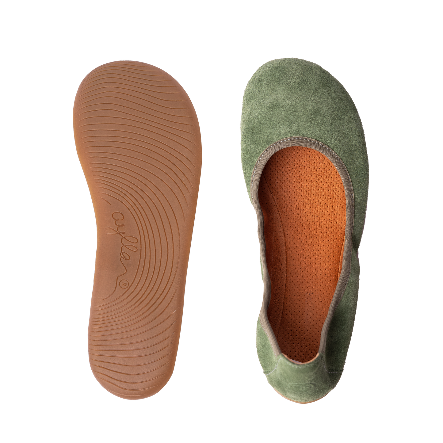 Top and bottom of the green barefoot ballerina