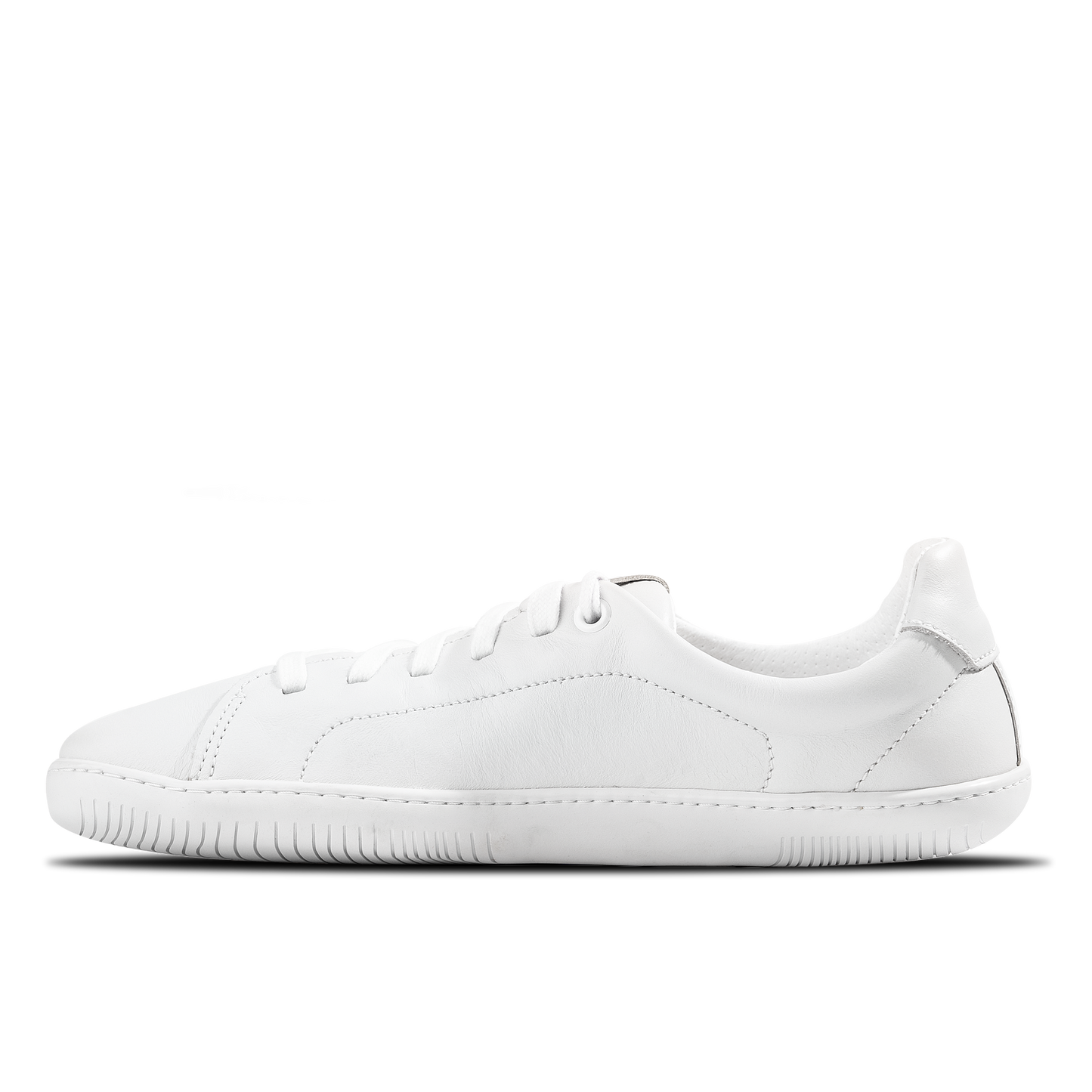 Side of the barefoot sneakers for women. White color.
