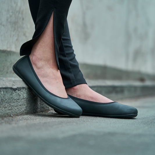 Real photo of Black barefoot ballerina shoe