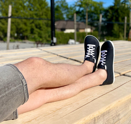 AYLLA BAREFOOT SNEAKER KECK VEGAN MENS - BLACK/WHITE 🌱