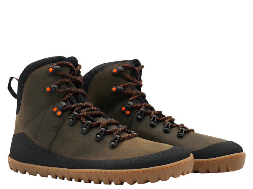 AYLLA BAREFOOT HIGH TOP HIKING BOOTS MITU MENS - BROWN