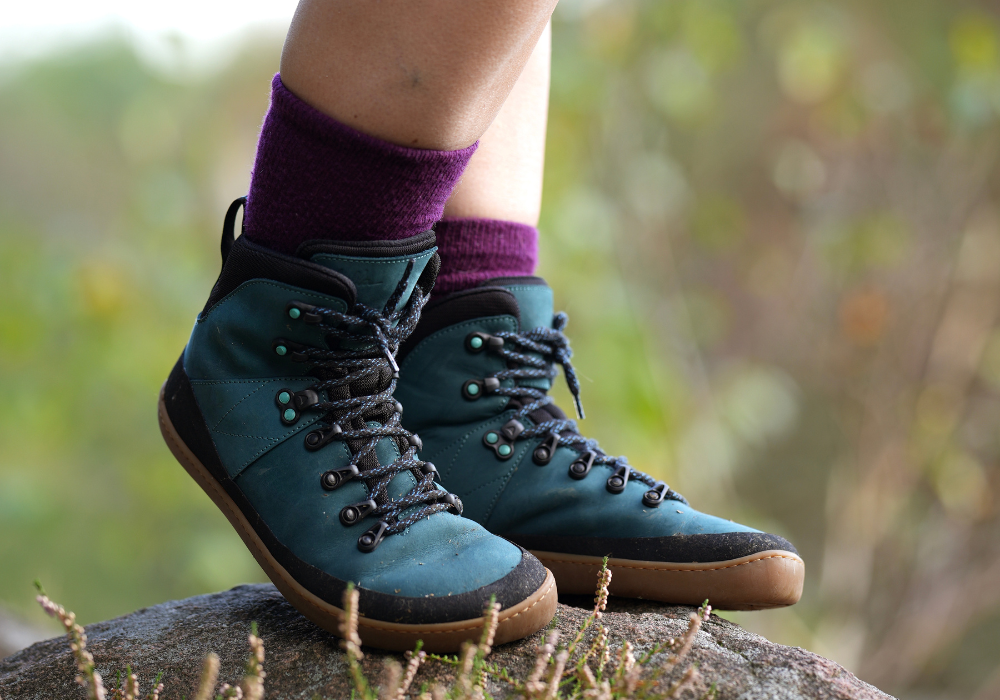 AYLLA BAREFOOT HIGH TOP HIKING BOOTS MITU WOMENS - PETROL