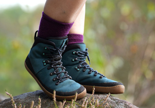 AYLLA BAREFOOT HIGH TOP HIKING BOOTS MITU MENS - PETROL