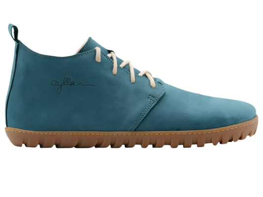 Petrol color high-cut insulated barefoot shoes