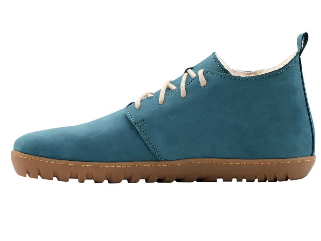 Petrol color high-cut insulated barefoot shoes