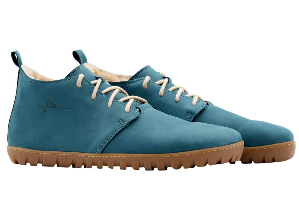 Petrol color high-cut insulated barefoot shoes