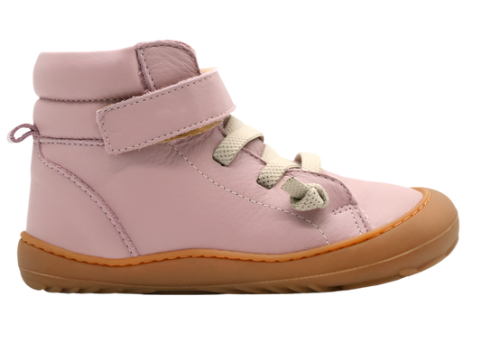 Pink color high-cut insulated kids barefoot shoes