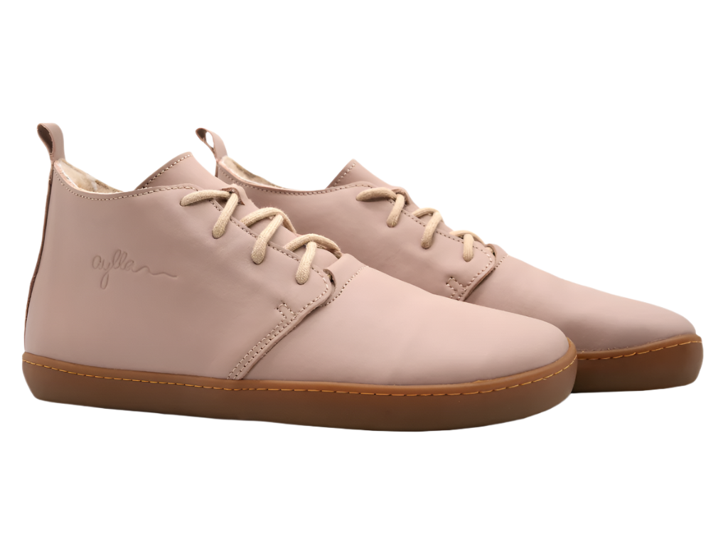 Pink color high-cut insulated barefoot shoes