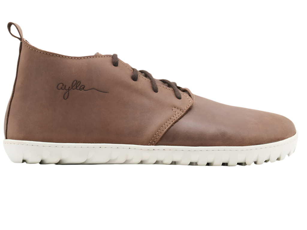 Brown color high-cut insulated barefoot shoes