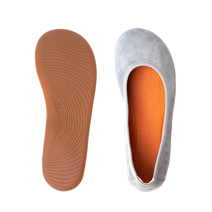 AYLLA BAREFOOT BALLERINA WOMENS VEGAN - LIGHT GREY 🌱