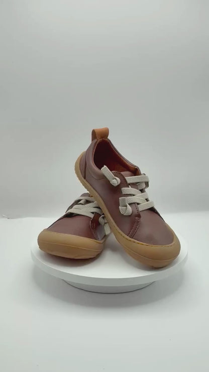 AYLLA BAREFOOT VEGAN SNEAKER KECK KIDS - BROWN 🌱